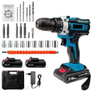 21V Cordless Electric Impact Drill Screwdriver 1600rpm High Speed Drills Rechargeable 32 Torque Household Drill Power DIY Tools