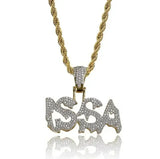 Bing Iced Out XO Colar Pingente de letra de zircônia cúbica para homens e mulheres Hip Hop Street Rock Rap Party Jewelry