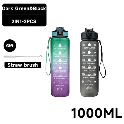 1 Liter Water Bottle Motivational Sport Water Bottle Leakproof Drinking Bottles Outdoor Travel Gym Fitness Jugs For Kitchen