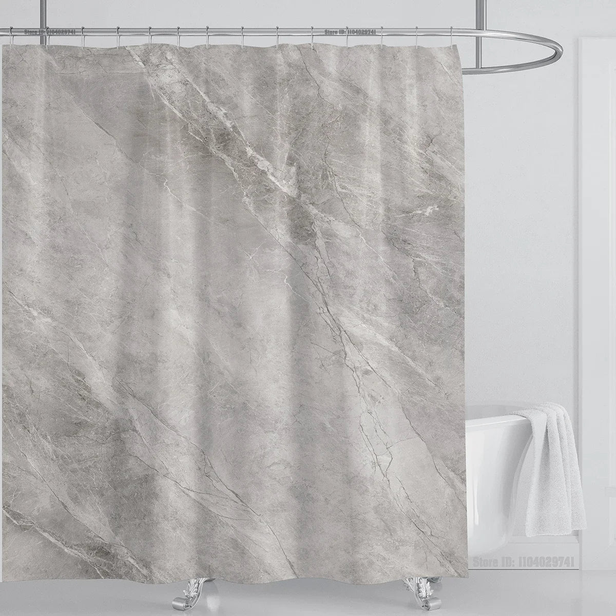 Marble Waterproof Shower Curtain Waterproof Shower Curtain for Bathroom Decor Printed Washable Shower Curtain with Hooks