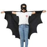Deluxe Halloween Bat Cape Black Hairpin Mask Cape Costumes Carnival Party Children Unisex Cosplay Decorative Props