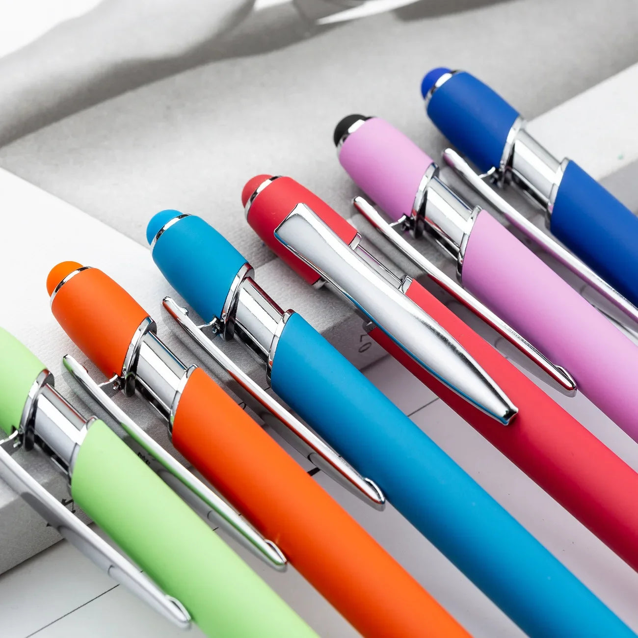 20-200 Pens Wholesale Metal Ballpoint Pen Touch Screen Pen Office School Advertising Pen Custom Logo Text Laser Engraving