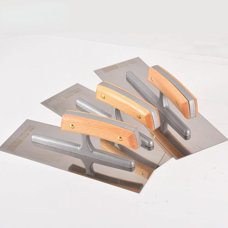 Aluminum Alloy Wooden Handle Plastering Trowel Paint Tool Scraping Putty Diatom Mud Light Collector Knife Construction Tools