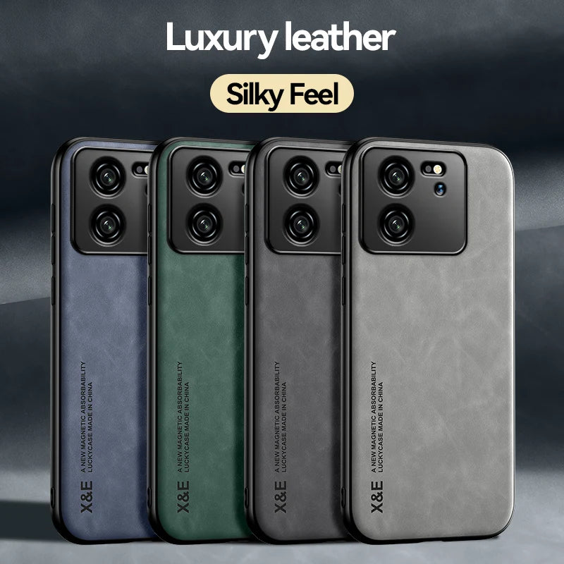 Luxury Leather Case For Xiaomi Mi 13T 12T 11T 10T Pro Cover With Metal Plate Support Car Hold