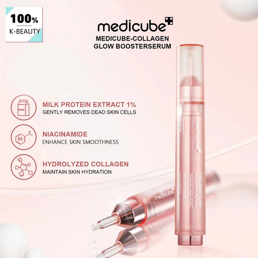 Medicube Collagen Glow Booster Serum 15ml,Smooth Texture & Quick Absorption,Hydrated Sensation,Korean Skincare,Korean Makeup