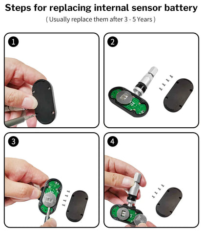 Deelife Car Tire Pressure Monitoring System Solar TPMS Tire Pressure Monitor Tire Pressure Control System