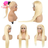 360 Full Lace Wig Human Hair Pre Plucked 613 Blonde Colored Lace Front Wigs Bone Straight Ponytail Human Hair Lace Frontal Wig