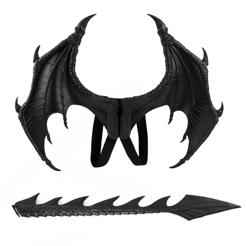 Animal Cospty Dragon Costume Purim Christmas Gift Carnival Party  Cosplay Set Wing and Tail faucet Costume