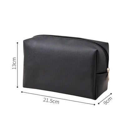 Solid Color Cosmetic Bags for Women Travel Portable Makeup Storage Bag Zipper Toiletry Pouch