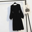 Vestido de talla grande para cubrir la barriga, largo medio a largo, suéter de punto, falda larga sencilla y versátil, otoño e invierno. 