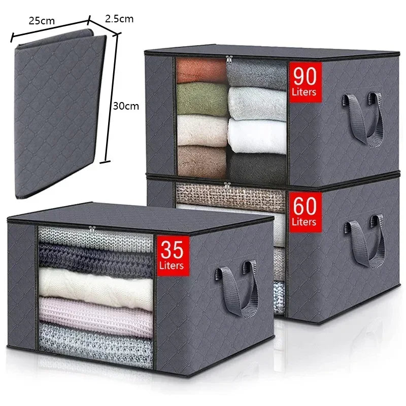 Storage Bag Foldable Large Capacity Clothes  Blanket Storage Bags Storage Containers for Organizing Bedroom Closet Clothing