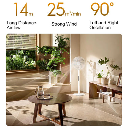 XIAOMI MIJIA DC Inverter Floor Fan Pro,Ultra-Thin Retractable,With Storage Box,Smart Standing Electric Fan,100 Air Flow Settings