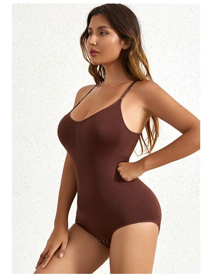 1 Piece Solid Seamless Shaping Shapewear Bodysuit, Tummy Control Butt Lifting Slimmer Body Shaper, Women's Underwear & Shapewear