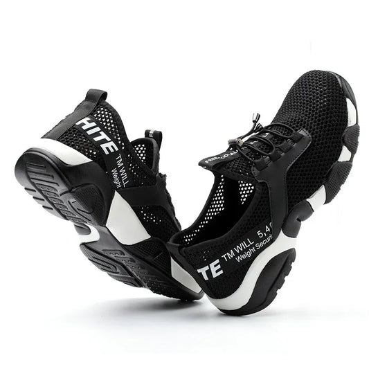 Men's Work Sneakers Safety Shoes Construction Steel Toe Work Shoes Safety Boots Men's Anti-puncture Summer Kevlar Working Shoes