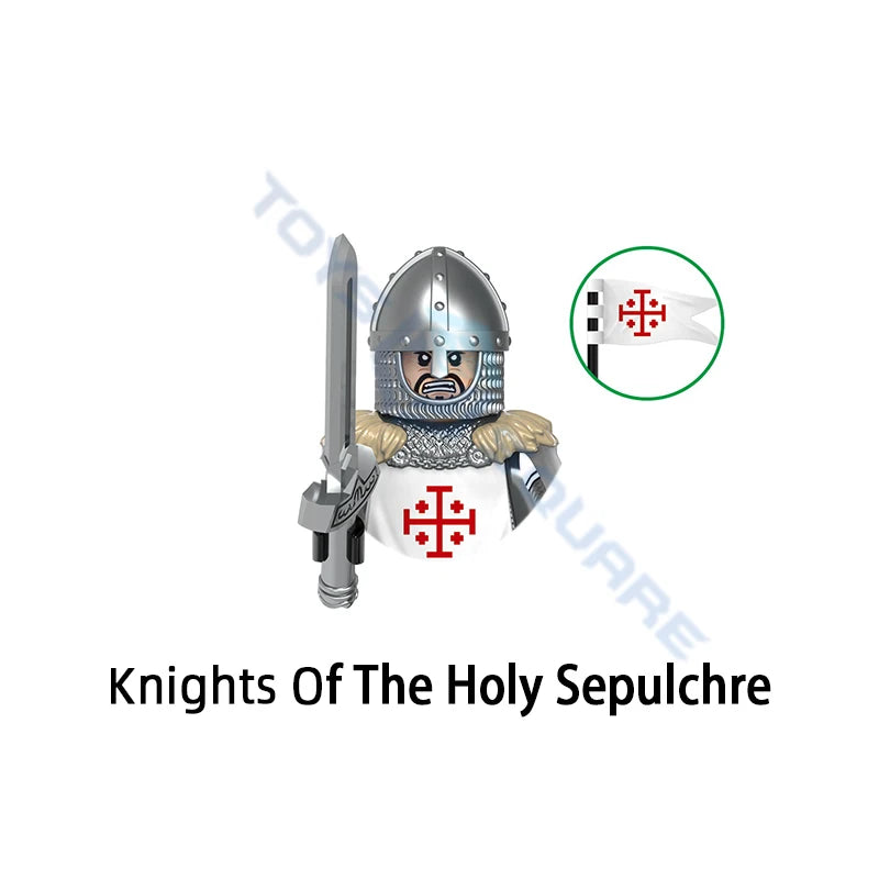 The Medieval Teutonic Knights Templar Holy Sepulchre Hospitaller War Horse Model Blocks MOC Bricks Set Gifts Toys G0128