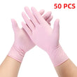 Luvas De Látex De Nitrilo Descartáveis Rosa, Sem Pó, Limpeza Doméstica, Trabalho De Salão De Beleza, Cozinha, 20 Pcs, 50 Pcs, 100Pcs