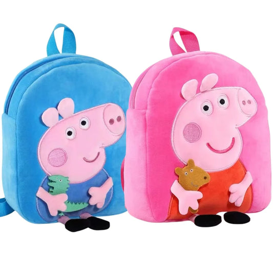 Mochila escolar de peluche original de Peppa Pig, 27 cm/10,6 pulgadas, diseño de George Pig, ideal como regalo de cumpleaños para niños.