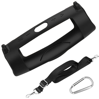 Newest Bluetooth Speaker Case Soft Silicone Cover Skin With Strap Carabiner for JBL Charge 5 Wireless Bluetooth Speaker Bag