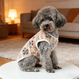 Flannel Dog Clothes Pet Clothes for Small Medium Dogs Soft Puppy Vest Cute Paw Print Chihuahua Coat Yorkshire Vest Pet Costume