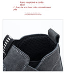 Genuine Leather Cow Suede Safety Work Shoes For Men Composite Head Anti Nail Anti Static Welding Shoes Indestructible Boots