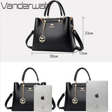 2024 Luxury Women Designer 3 Layers Shoulder Crossbody Bag Ladies Large Capacity Leather Handbags Shopper Brand Messenger Totes