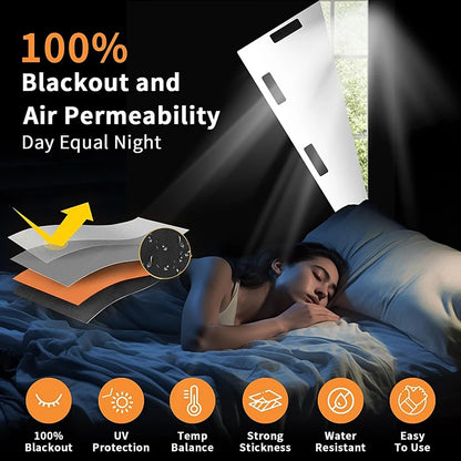 Cortina opaca portátil sin taladro, 100 % opaca, aislante y con protección UV para dormitorio, sala de estar, decoración del hogar.