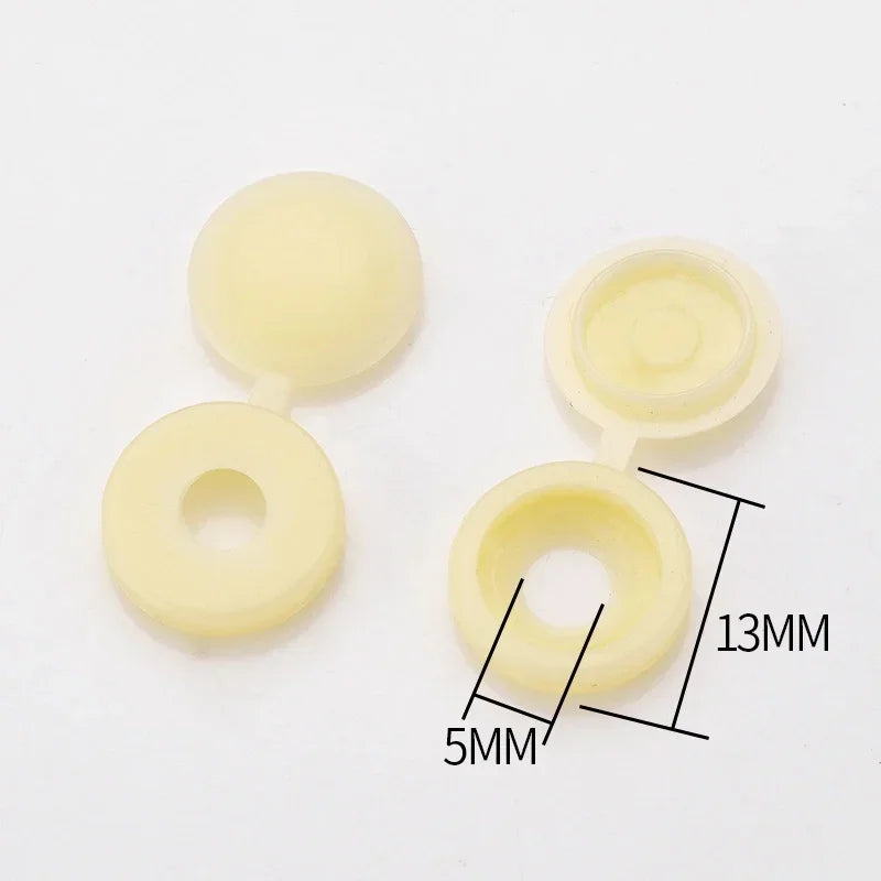 10/50/100Pcs Hinged Plastic Screw Cap Cover Nuts Fold Snap Protective Fixing Cap Button For Car Decorative Nuts Bolts Hardware