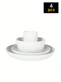 4/16/24pcs Reusable plastic tableware set, including plates, bowls and cups. Suitable for family picnics and school supplies
