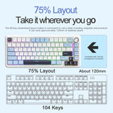 75% Hot-Swap Gaming Keyboard, Wireless FREEWOL F75 RGB Mechanical Keyboard with Metal Knobs, AULA F75 Same Model, Tri-Mode, 4000 mAh