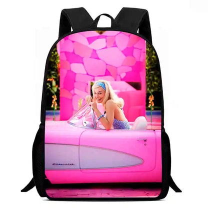 Mochila escolar infantil con diseño de Barbie y bolsas para el almuerzo y lápices para guardería, el mejor regalo para niños y niñas.