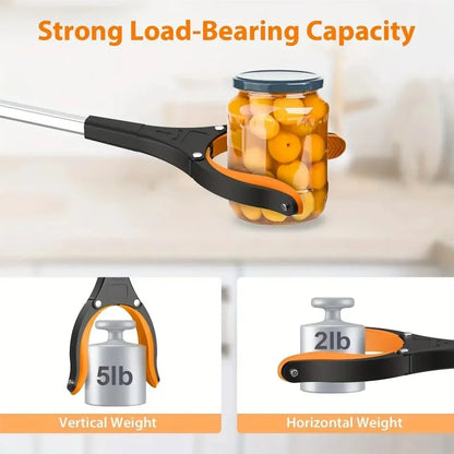 Recogedor de basura ligero y resistente con abrazadera giratoria de 360° para personas mayores, herramienta de recolección de basura de 32 pulgadas.