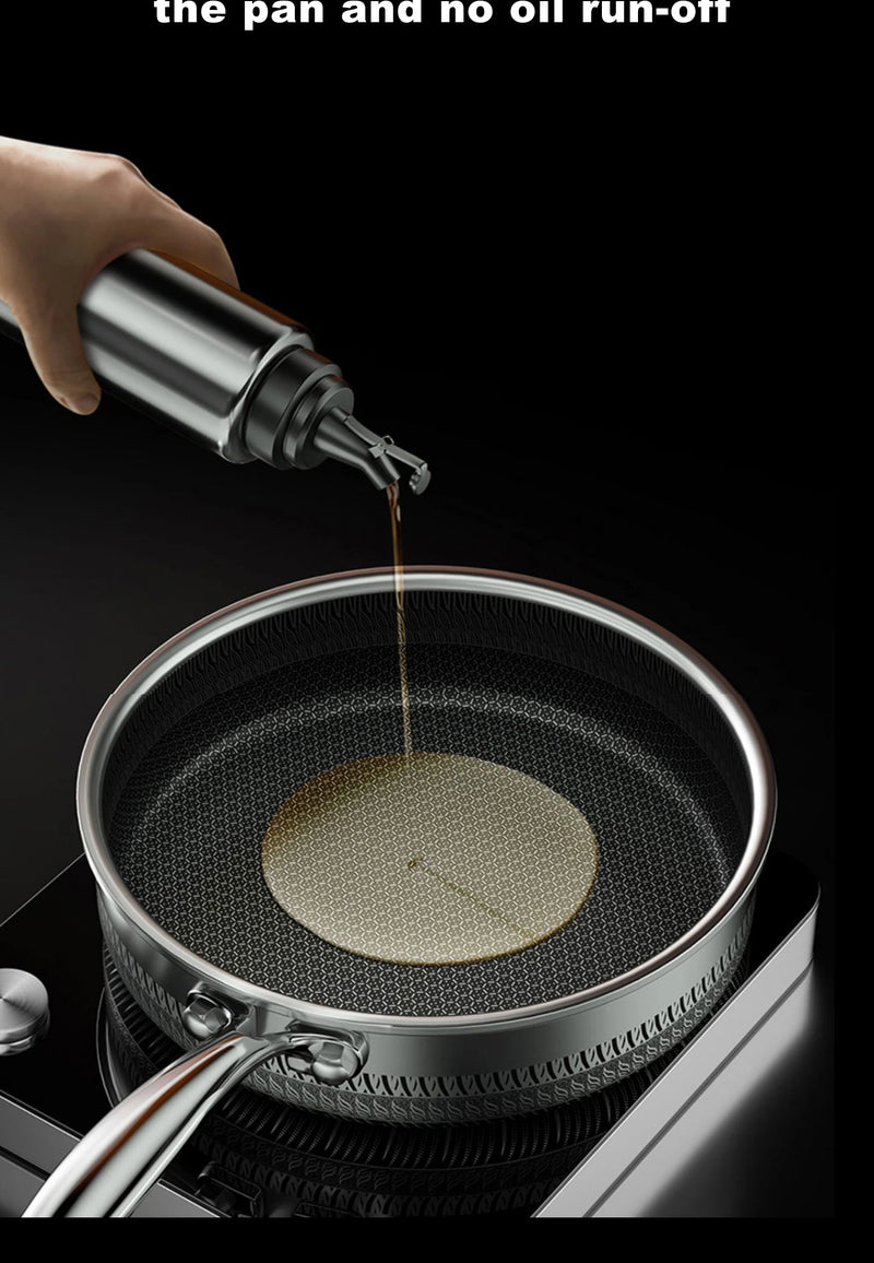 MOEYE Frying Pan 316L Stainless Steel 28/30/32cm Kitchen Nonstick Pan Cooking Skillet Kitchen Nonstick Skillet Induction Pan