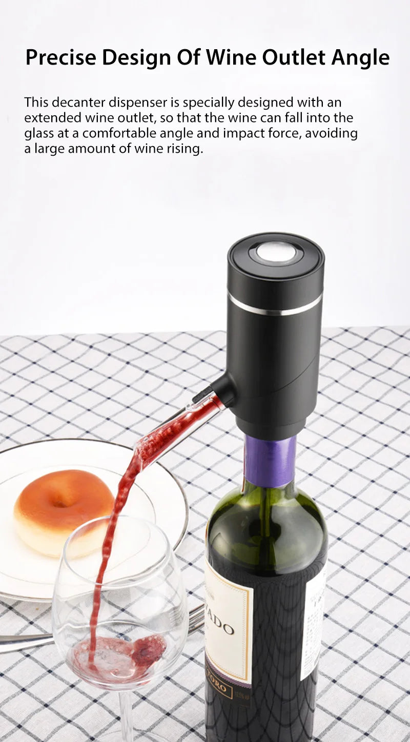 Decantador eléctrico USB Decantador eléctrico inteligente de vino tinto Decantador eléctrico neumático fácil de limpiar Dispensador de vino creativo