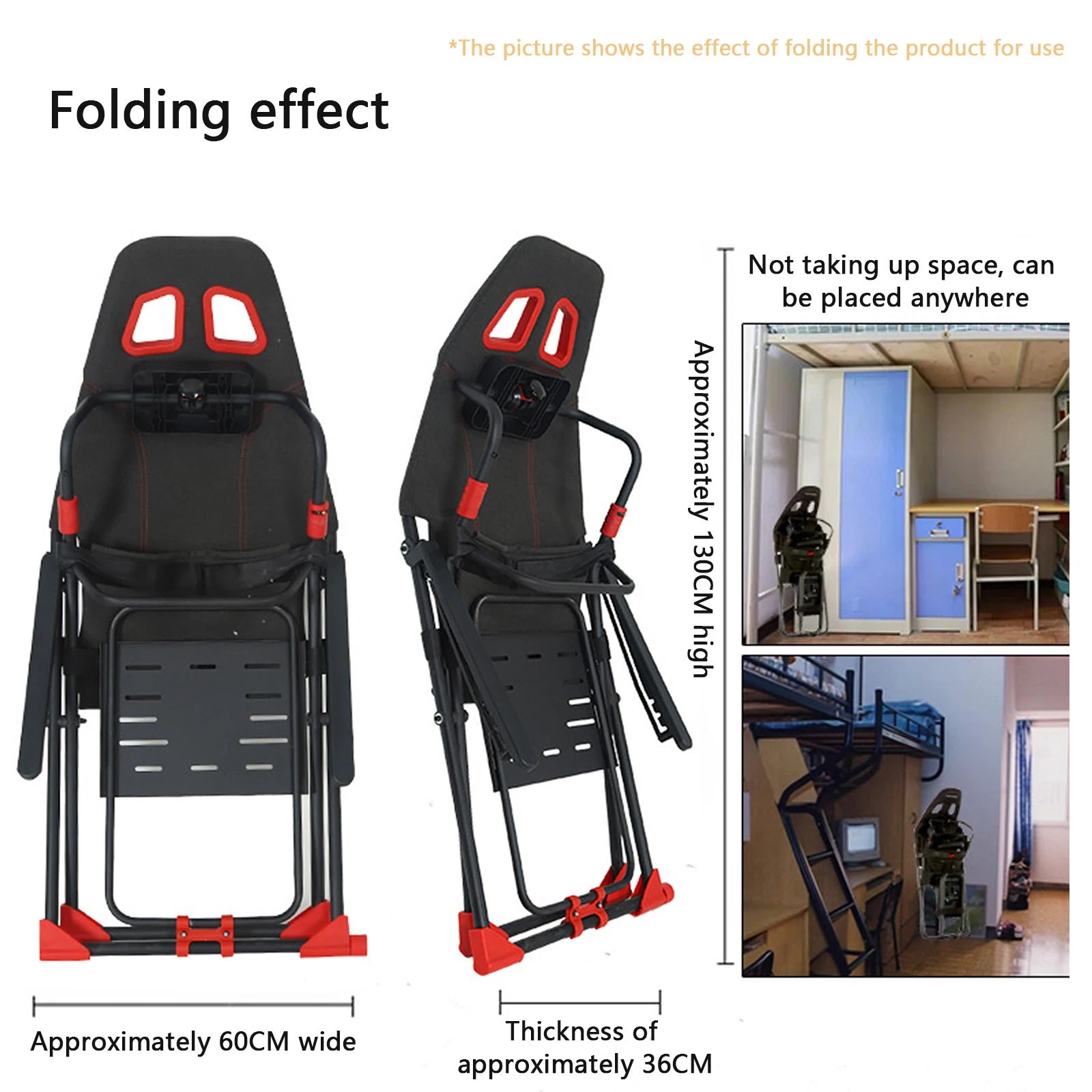Inicio Simulador de juegos Simulador de carreras plegable Soporte de asiento Soporte de volante Experimentador de juegos de carreras