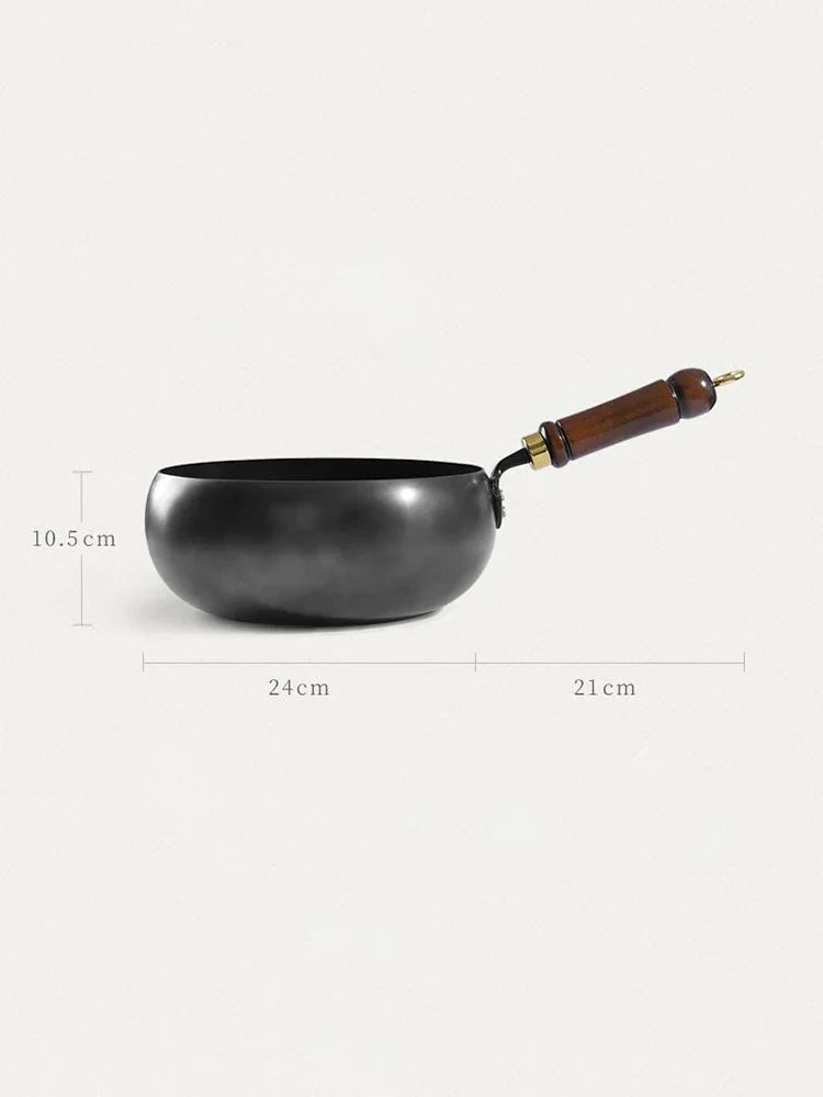 Handmade Forging NON-STICK PAN Household Stir Fry Stew Pot Flat Bottom Small Frying Pan Kitchen Gas Stove Universal Pan Cookware