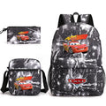 3pcs Disney Pixar Cars Lightning McQueen Students Backpacks Schoolbags Pencil Case Shoulder Bags Boys Girls School Bags Sets