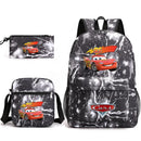 3pcs Disney Pixar Cars Lightning McQueen Students Backpacks Schoolbags Pencil Case Shoulder Bags Boys Girls School Bags Sets