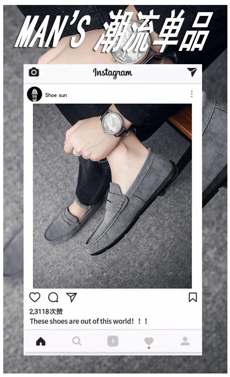 New Men's Loafers, Lightweight and Breathable Casual Shoes, Men's Flat Driving Shoes, Soft Sole Slip-on Business Shoes, Moccasins