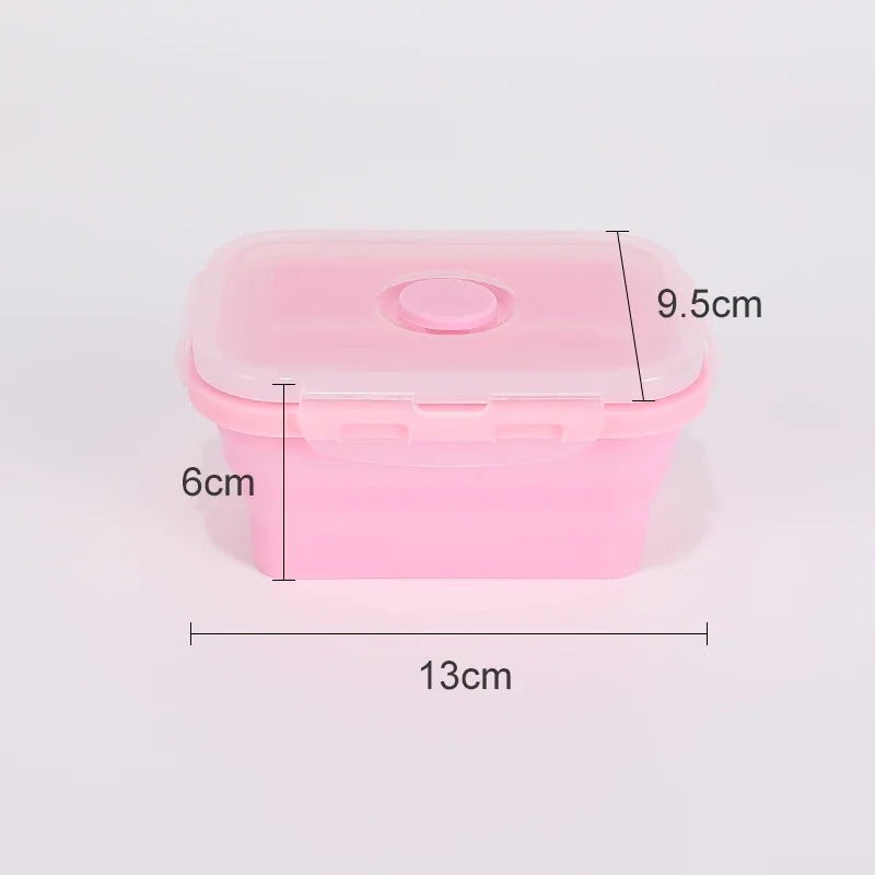Collapsible Food Storage Containers Silicone Lunch Box with Lid Food Bowls Kitchen Stackable Lunch Box for Pantry Freezer Safe