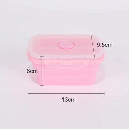 Collapsible Silicone Food Storage Container,Bento Lunch Boxes For Kitchen, Microwave Safe. Foldable Design Saves Your Space.