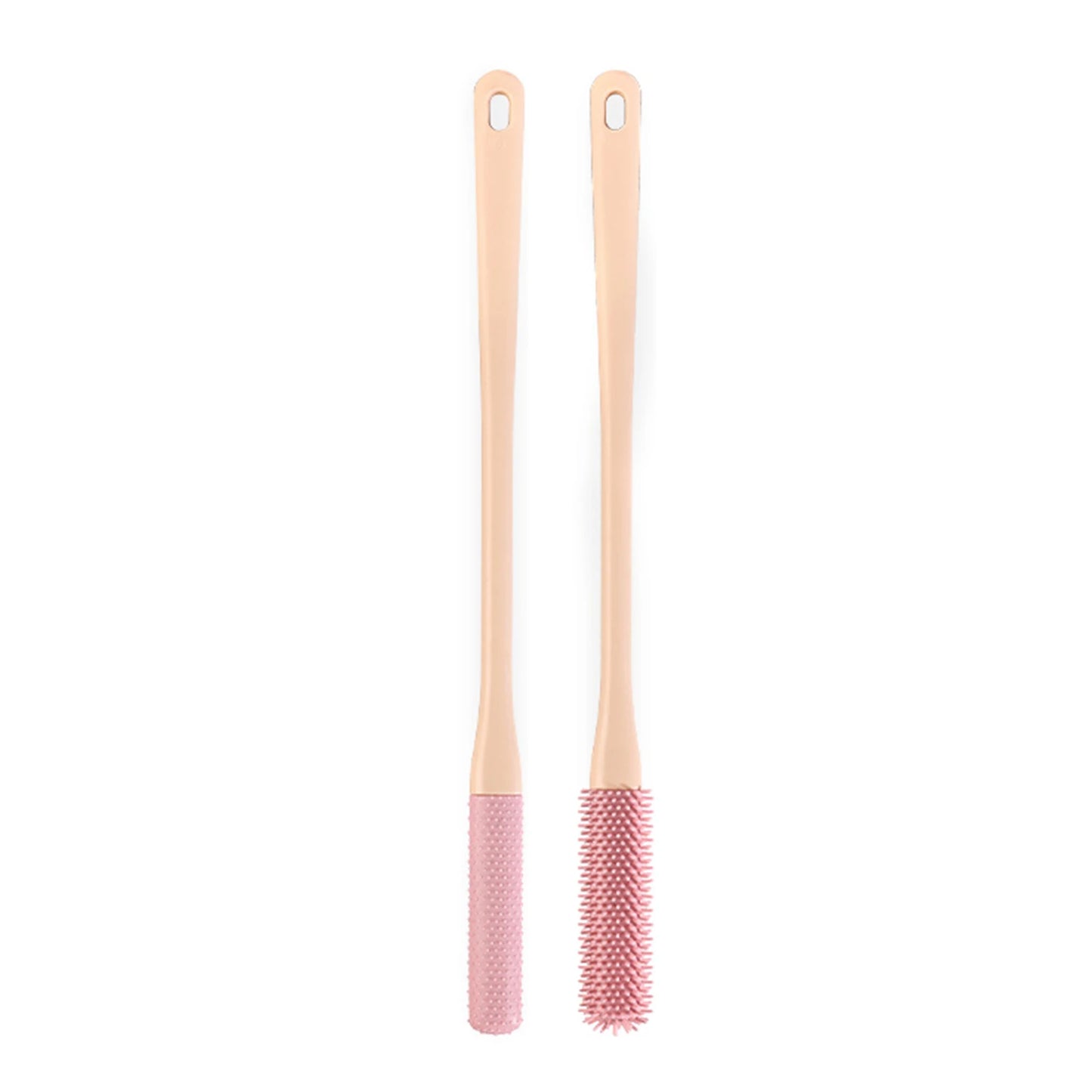 2 pçs cabo longo lacunas do dedo do pé escova de limpeza super macio silicone pé purificador esfoliante escova de lavagem dos pés para chuveiro