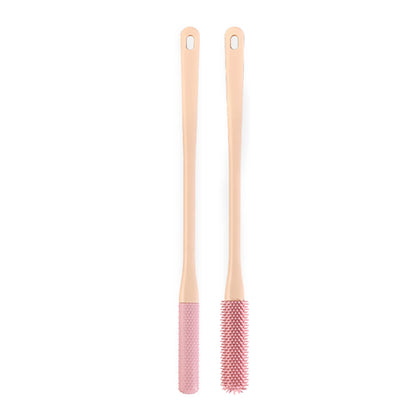 2 pçs cabo longo lacunas do dedo do pé escova de limpeza super macio silicone pé purificador esfoliante escova de lavagem dos pés para chuveiro