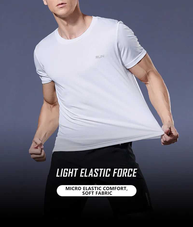 Long and Short-Sleeved T-Shirt Fitness Sports Tops Morning Running Ice Silk Quick Dry Outdoor Mountaineering Gym Clothing Men