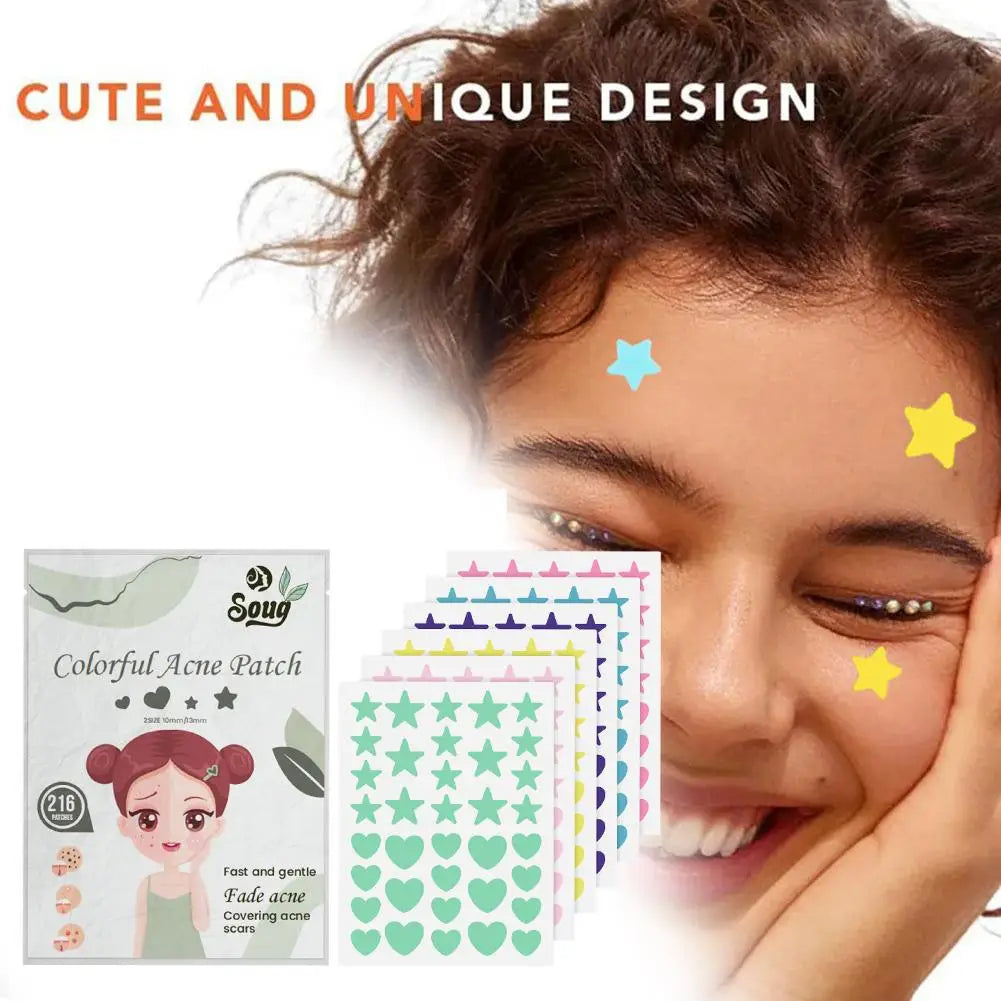 216PCS Pimple Patch Acne Colorful Invisible Acne Removal Skin Care Stickers Concealer Face Spot Beauty Makeup Tools