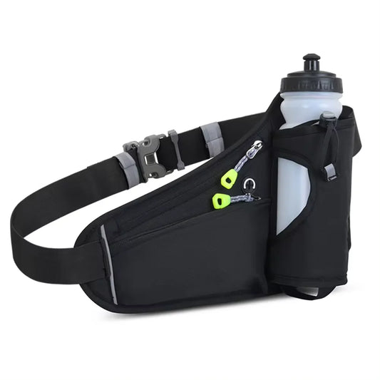 Riñonera deportiva para correr, portabotellas, cinturón de hidratación, para hombre y mujer, para gimnasio, correr, teléfono móvil, trotar, ciclismo