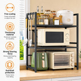 3-Tier Microwave Oven Rack Shelf Kitchen Countertop Oven Rack Expandable Seasoning Storage Rack Stand Storage Tableware Racks