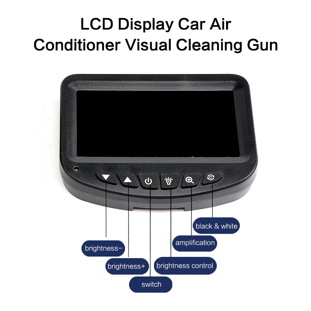 Pistola de limpieza de aire acondicionado para automóvil, pantalla LCD, endoscopio, caja, herramienta de limpieza para lavado de autos visible