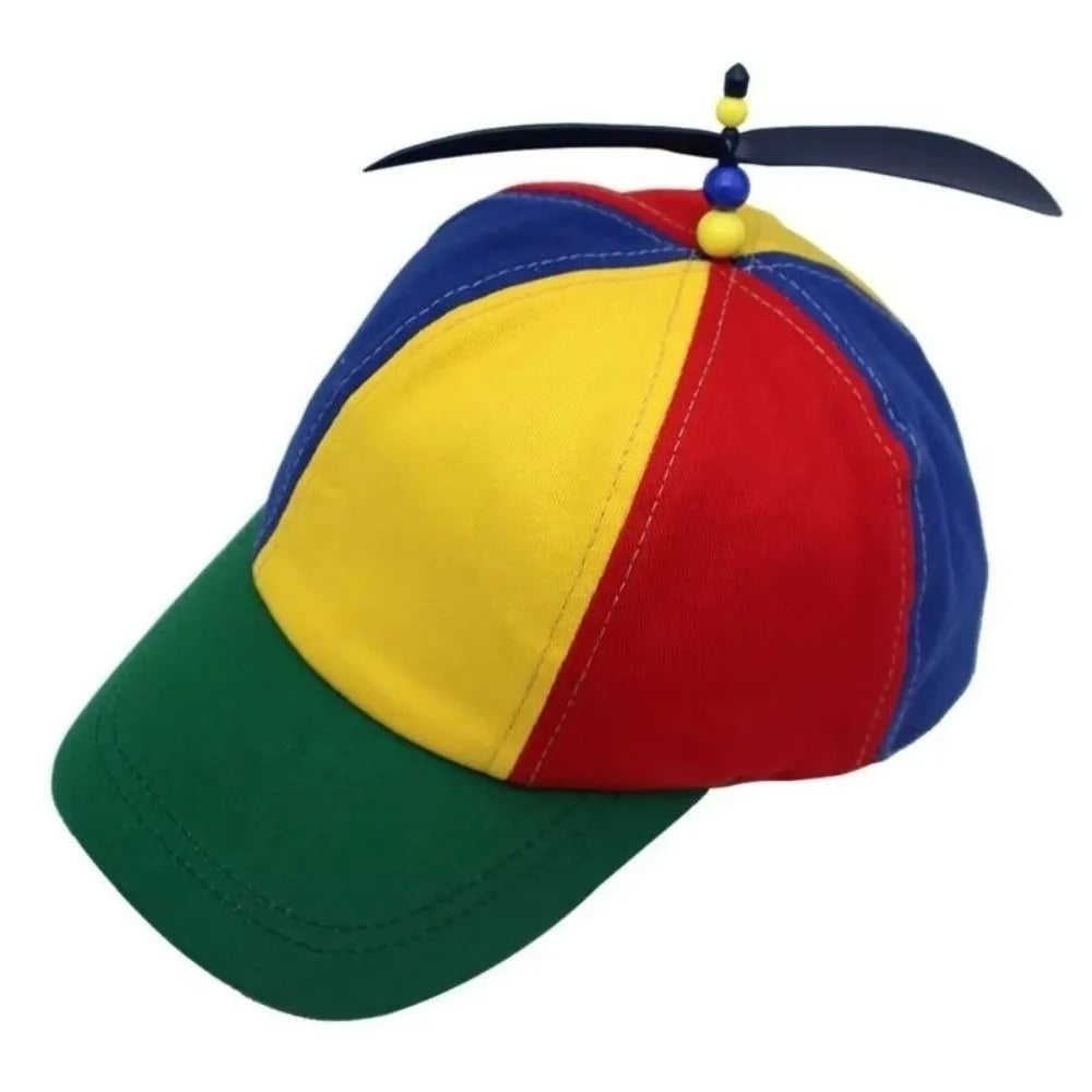 Detachable Propeller Baseball Cap Cotton Color-block Bamboo Dragonfly Sunscreen Adjustable Colorful Helicopter Spiral Hat