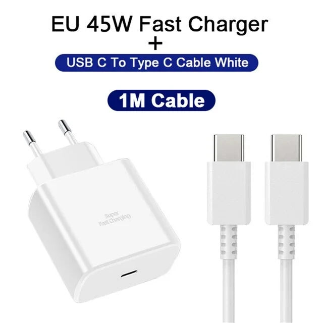 45W Snel Voor Samsung Oplader S24 S23 S22 S21 Ultra S20 Fe Plus A54 A53 A 52S A51 Snel Opladen Usb Type C Kabel Telefoon Accesso