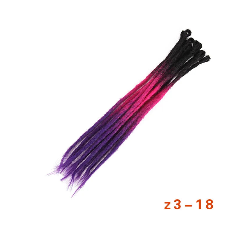 20 Polegada sintético 100% artesanal dreadlock extensões de cabelo fino crochê trançado cabelo backcombed dreads reggae estilo cabelo hippie
